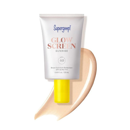 Supergoop! Glowscreen SPF 40, Sunrise (Champagne Glow) - 20 mL - Glowy Primer + Broad Spectrum Tinted Sunscreen - Helps Filter Blue Light - Hydration - Hyaluronic Acid & Vitamin B5