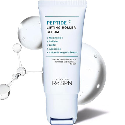 Re.SPN Peptide Lifting Roller Serum – For Wrinkles, Lifting & Pore Tightening on Face & Neck with Gua Sha Applicator, Vegan, Anti-wrinkle Peptide, Niacinamide, K-Beauty (1.69 fl oz)