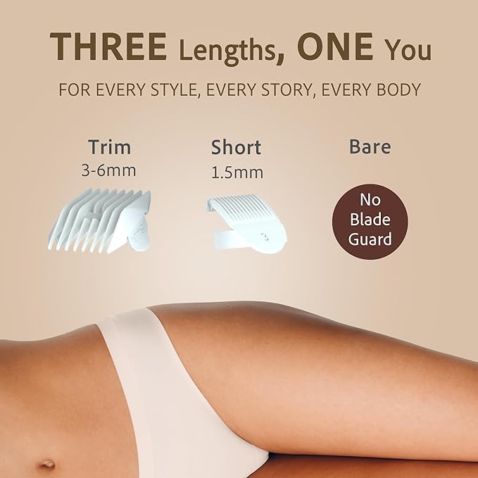 Bikini Trimmer for Women, Pubic Hair Trimmer, Waterproof, USB-C Rechargeable, LED Light, Replaceable Blade, Electric Razors for Women, Electric Lady Shaver (Iris)