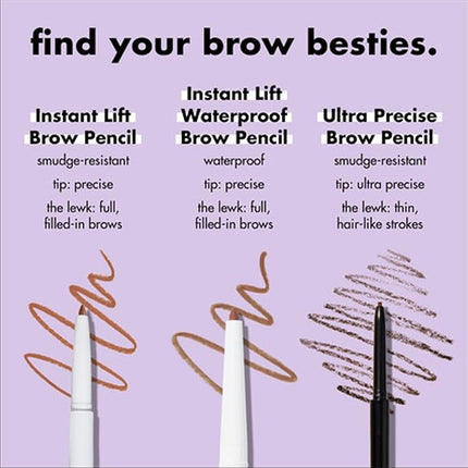 e.l.f. Instant Lift Brow Pencil, Dual-Sided, Precise, Fine Tip, Shapes, Defines, Fills Brows, Contours, Combs, Tames, 0.006 Oz, Deep Brown, 1 Count