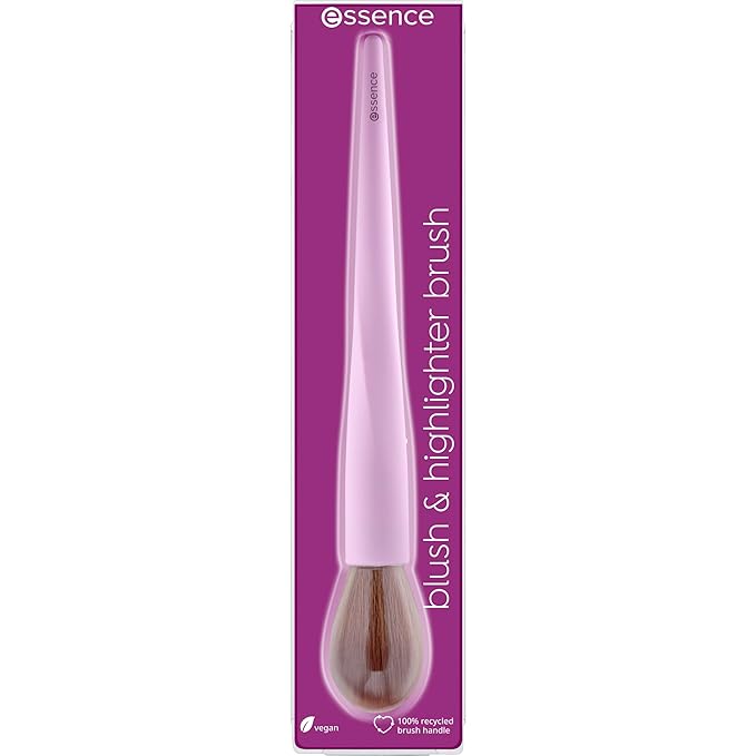 essence | Blush & Highlighter Brush | Long, Soft Bristles for Pressed & Loose Powder Makeup Application & Blending | Vegan & Cruelty Free