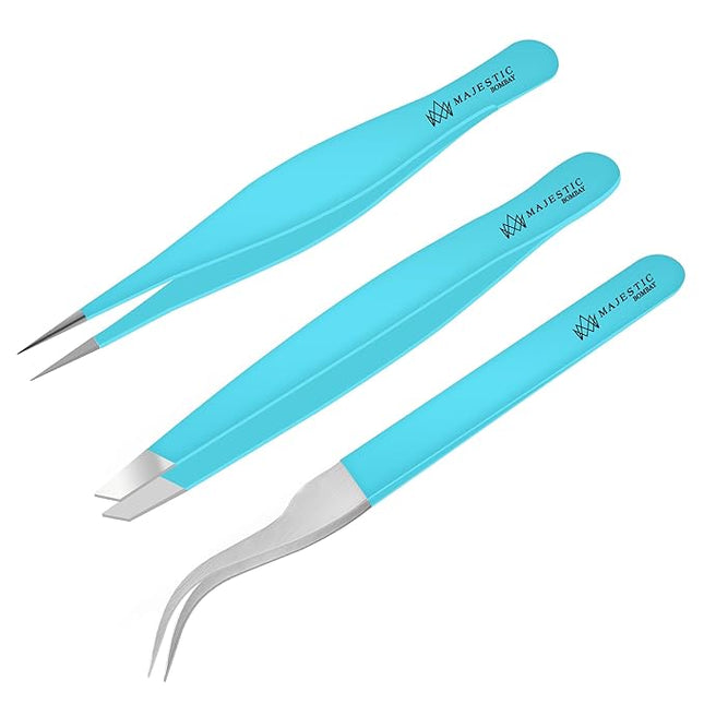 Surgical Tweezers for Ingrown Hair - Precision Sharp Needle Nose Pointed Tweezers for Splinters, Ticks & Glass Removal - Best for Eyebrow Hair, Facial Hair Removal (Triple Teel)