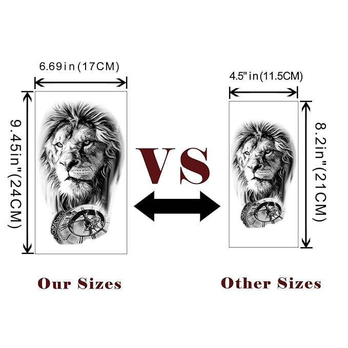 Yazhiji 36 Sheets Temporary Tattoos Stickers, 12 Sheets Fake Body Arm Chest Shoulder Tattoos for Men or Women with 24 Sheets Tiny Black Tattoos