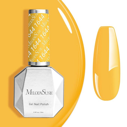 MelodySusie Jelly Yellow Gel Nail Polish,0.5fl oz Soak Off UV LED Bright Transparent Yellow Gel Polish Nail Art Manicure Salon DIY Nail Design Decoration at Home Christmas Gift for Women-1644