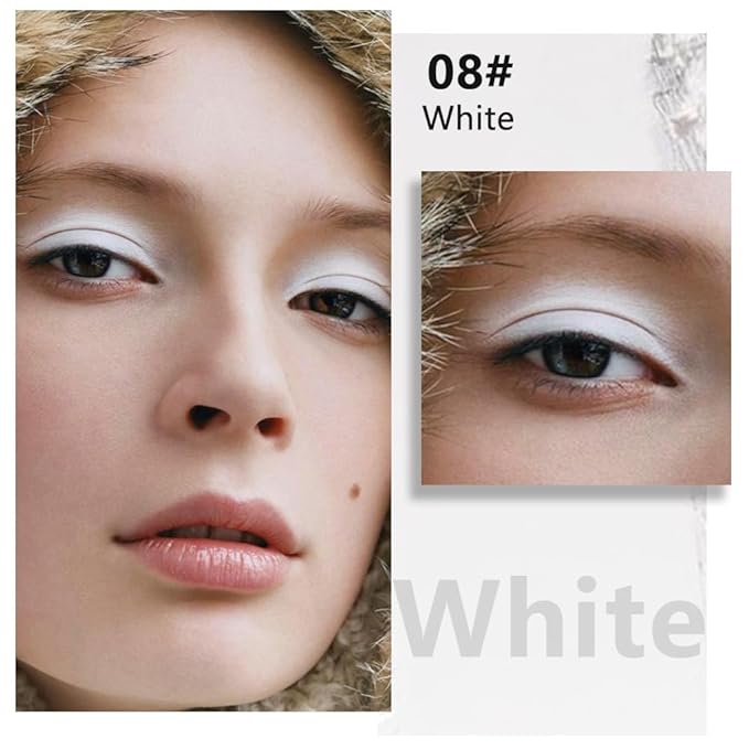 Matte Singe Eye Shadow Palette Makeup, Matte White Monochrome Eyeshadow For Old Women, Mini Pressed Monochrome Pigmented Waterproof Sombras Para Ojos, Vegan, Talc, Paraben & Cruelty Free, 08