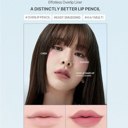 Heart Percent Dote On Mood Lip Liner Pencil, Long-Lasting Creamy Lip Crayon Smooth Lipliner Retractable Lipstick Overlip Line Color 0.8g, #19. Dusty Pink