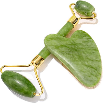 ROSELYNBOUTIQUE Gua Sha Facial Tools & Jade Roller Original Face Massager for Puffiness Wrinkless Skin Care Routine - Self Care Gift for Men Women