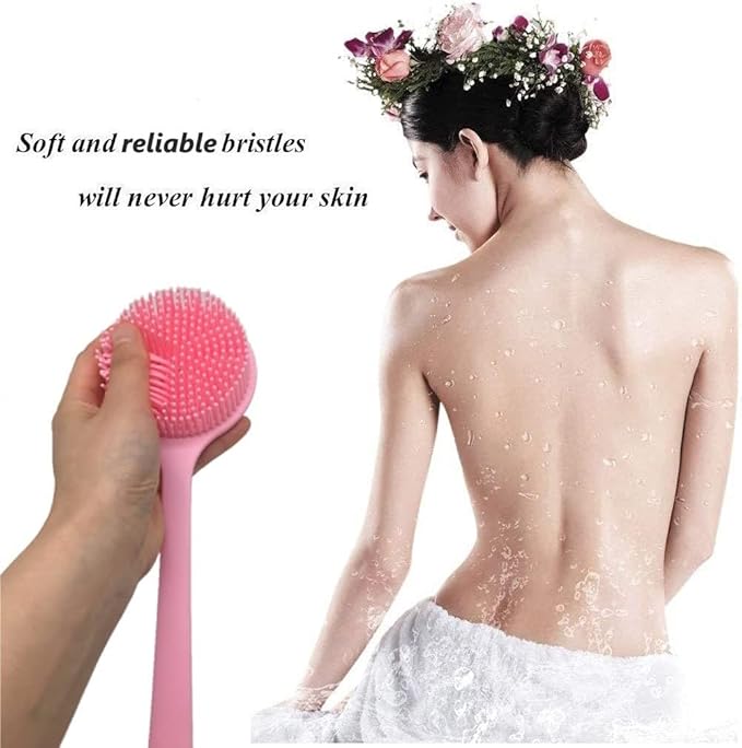 Silicone Body Scrubber, Long Handle Back Scrubber for Shower, Silicone Body Brush Shower Scrubber for Body, Shower Srush Back Brush Body Exfoliator