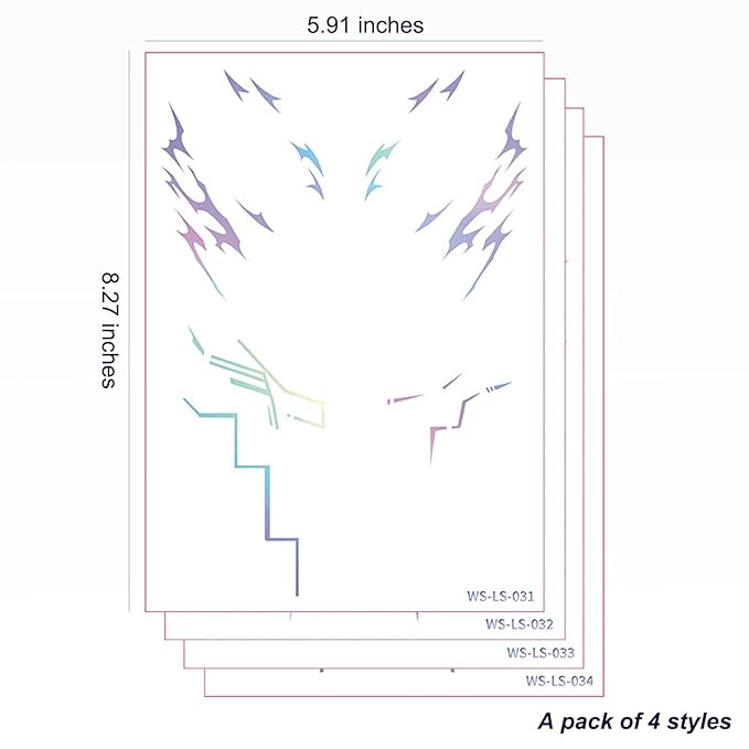 4 PCS Temporary Tattoos,Cosplay Tattoos Stickers,Cosplay Accessories for Cosplay, Halloween and Party Makeup