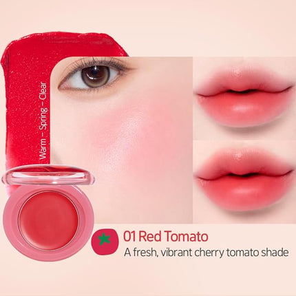 ETUDE Fruity Lip & Cheek Balm Tomato 2.3g Red Teak Lip Lipstick