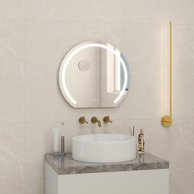 YOURLITE Vanity Mirror with Lights,23"x 24" Modern Mirror with LED Lights, 3 Colors Modes & Adjustable Brightness, Makeup Mirrors Vanity Mirror 10x Spot Mirror, USB Charging Port