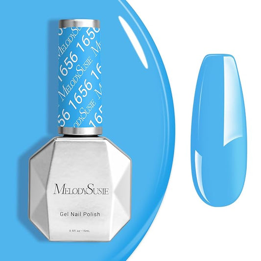 MelodySusie Light Ocean Blue Gel Nail Polish,0.5fl oz Nails Soak Off UV LED Sky Blue Gel Polish Gift for Women Nail Art Manicure Salon DIY Nail Design Decoration at Home-1656