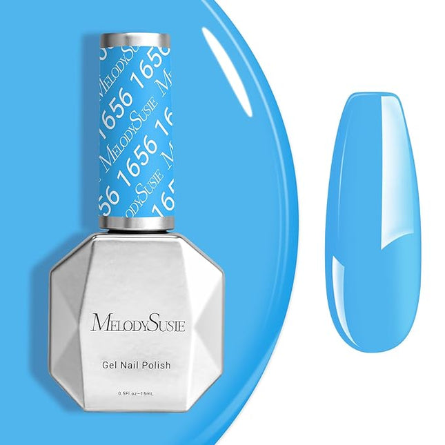 MelodySusie Light Ocean Blue Gel Nail Polish,0.5fl oz Nails Soak Off UV LED Sky Blue Gel Polish Gift for Women Nail Art Manicure Salon DIY Nail Design Decoration at Home-1656