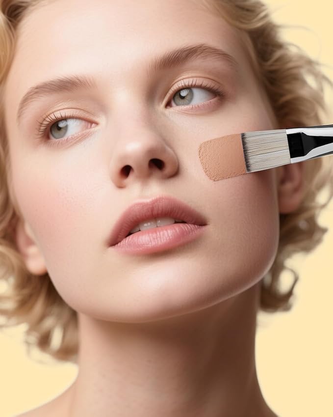 Mask Brush, EIGSHOWBEAUTY Facial Mask Brush Wood Handle Premium Bristle Face Mask Application Foundation Brush Cosmetic Tools for Women, Girls Body Lotion, Mud, Clay, Charcoal Mixed Mask - Grey