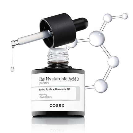 COSRX Pure Sodium Hyaluronic Acid 3% Serum, Hydratying & Moisture Boosting for Fine Lines & Wrinkles, Repair Dry Skin, 0.67fl.oz/20ml, No Artificial Fragrance, Korean Skin Care