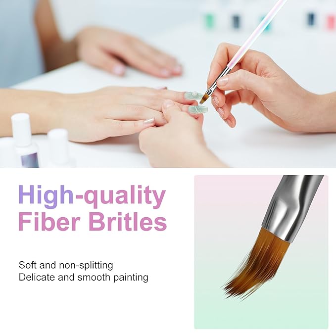 Artdone 12 PCS Nail Art Brushes Set Nail Art Liner Brush and Nail Dotting Pen Gel Polish Painting Tools For Nail Art Design Include Extension Gel Nail Brush And Arylic Nails