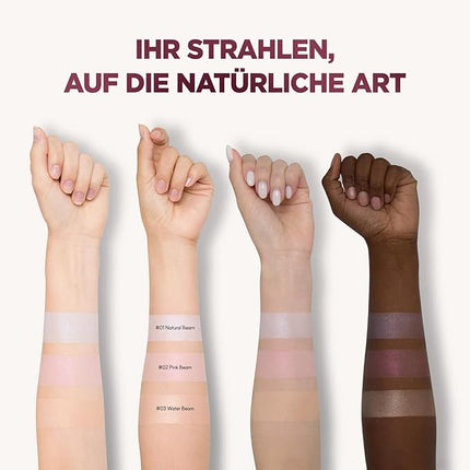 Laka Dream Beam Highlighter, 2.8g/0.09oz, Hydrating Powderwith Hyaluronic Acid & Chamomile for Radiant, Long-Lasting Glow, Glass Skin, K-Beauty (#02 Pink Beam)