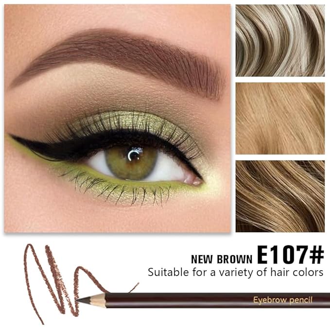 12Pcs Dark Brown Eyebrow Pencils for Women,Wooden Hard-Core Eyebrow Eyeliner Pencil,Sharpener Included,Long Lasting Waterproof Sweat-proof Create a Natural Eye Brow Makeup,Beginner Brow Pencil,Vegan