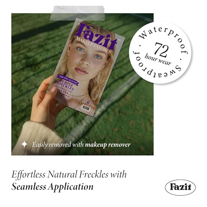 Fazit Makeup Patches - Face Makeup Patches - Beauty Face Makeup - Purple Speckles - Waterproof Purple Speckles - Temporary Face Purple Speckles For Women - 6 count