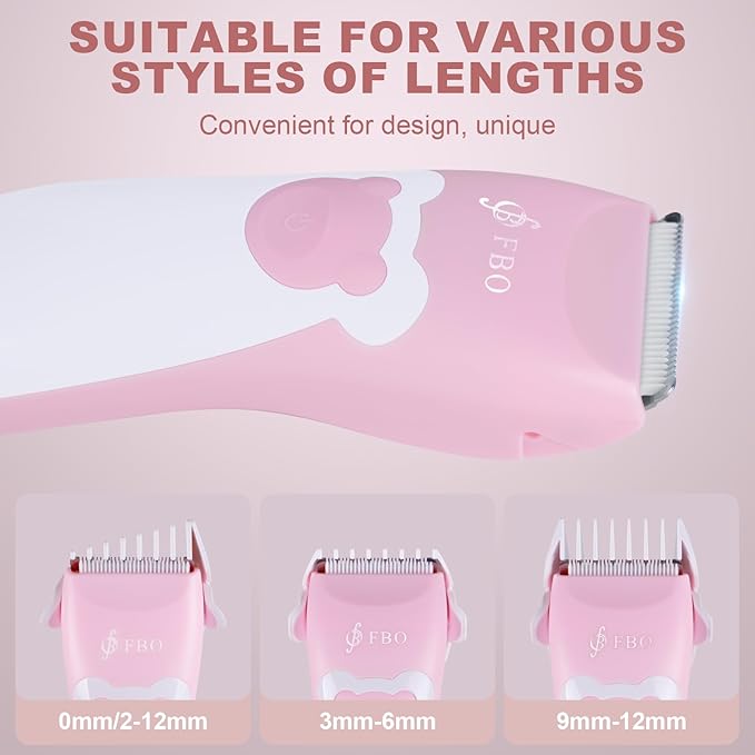 FBO Body Hair Trimmer Bikini Trimmer Electric Shaver - Rechargeable Electric Shaver - lPX7 Waterproof (Pink)