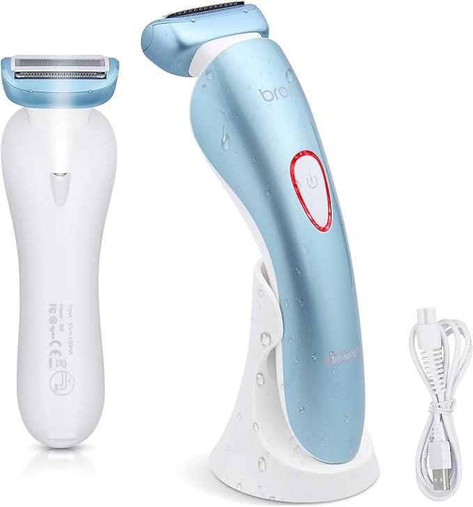 Electric Shaver for Women Electric Razor for Women Bikini Legs Underarm Public Hairs Rechargeable Trimmer with Detachable Head Cordless Wet Dry Use