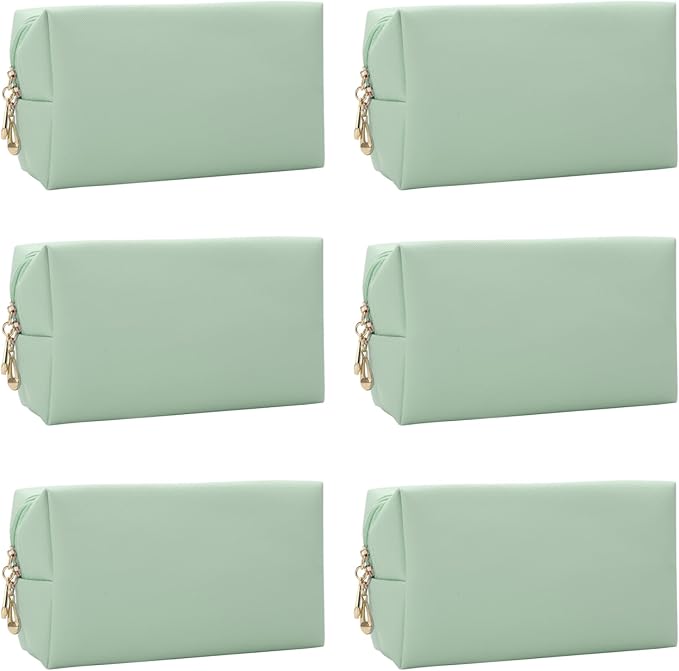 Bridesmaid Proposal Gifts Letter Cosmetic makeup bag bulk for Wedding Party Favors Bachelorette party decorations Toiletry Organizer Bag Makeup Case Gift (6, sage green)