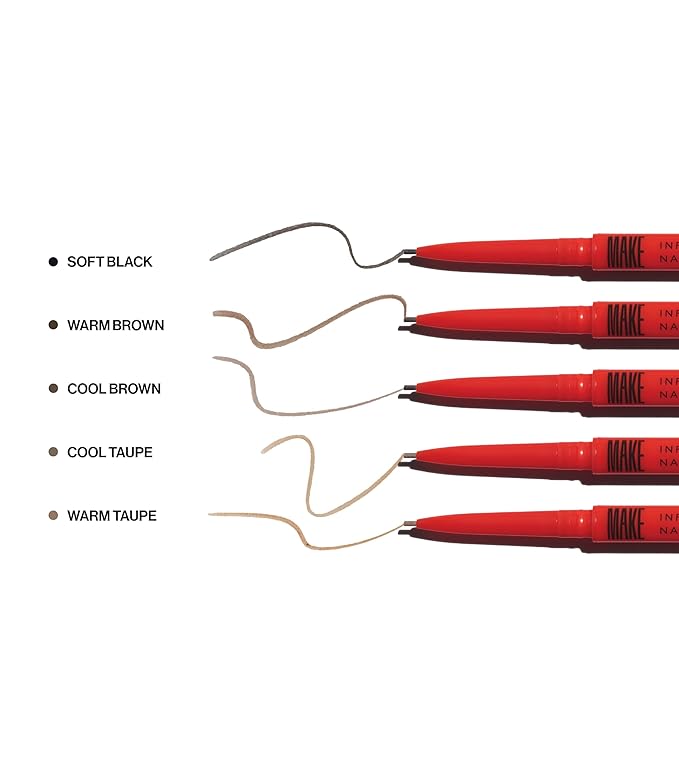 MAKE Beauty Nano Brow, Micro Eyebrow Pencil. Long-Lasting Smudgeproof Eye Brow Makeup for Hairlike Lines. Precision Liner for Natural-Looking Eyebrows - Shade, Cool Taupe Medium Brown