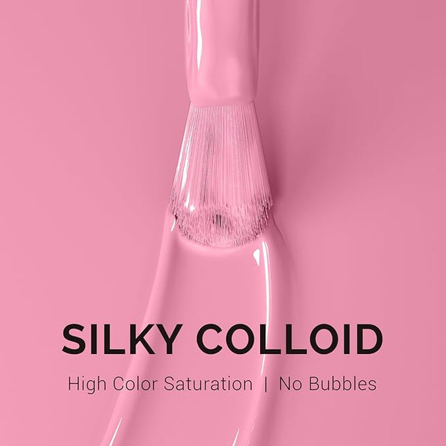 MelodySusie 0.5fl oz Rose Pink Gel Nail Polish, Nails Soak Off UV LED Peachy Pink Gel Polish Gift for Women Nail Art Manicure Salon DIY Nail Design Decoration at Home-A2611