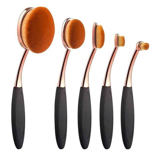 Yoseng Oval Foundation Brush 5 Pcs Toothbrush makeup brushes Fast Flawless Application Liquid Cream Powder Foundation