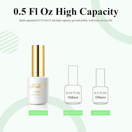 Imtiti Gel Nail Polish, 1Pcs 15ml Green Color Gel Polish Soak Off LED Nail Polish Gel Nail Art Design Manicure Salon DIY at Home Holiday Gift