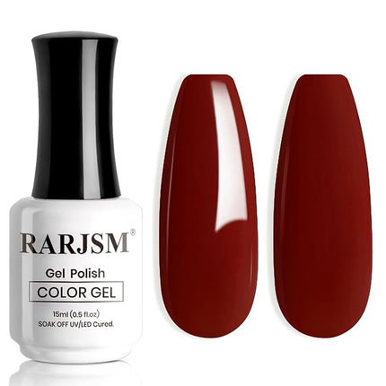 RARJSM Crimson Red Gel Nail Polish Creamy Dark Deep Red Gelpolish 15ML 1Pc Soak off Curing Required Nail Art French Manicure Salon DIY at Home Fall Winter