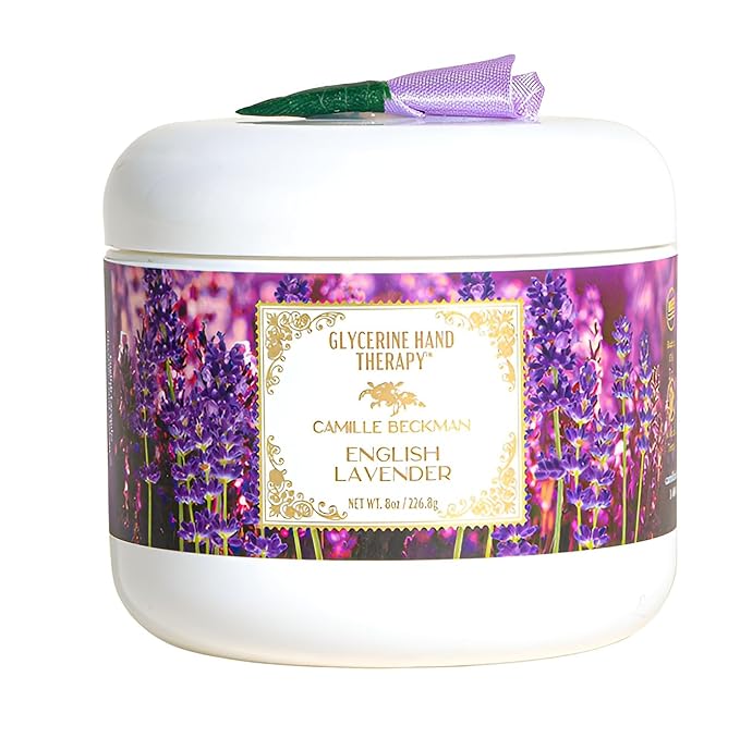 Camille Beckman Glycerine Hand Therapy Cream, English Lavender, 8 Ounce