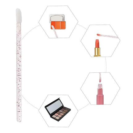 100 Pieces Lipstick Wands Disposable Lip Gloss Cosmetic Applicator Ctystal Lip Wands Bulk- Pink