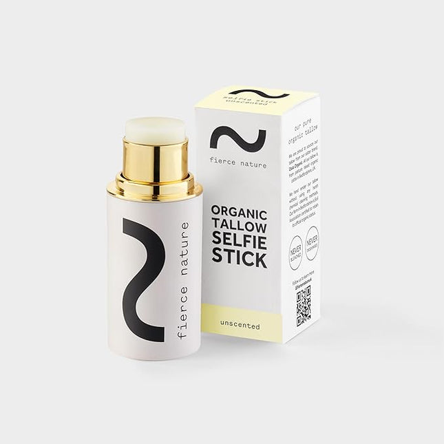 fierce nature Selfie Stick Tallow Balm – 3-in-1 Natural Beauty Stick for Contour, Blush, Lips & Face Moisturizing – Hydrating, Non-Toxic Makeup Balm (Natural)