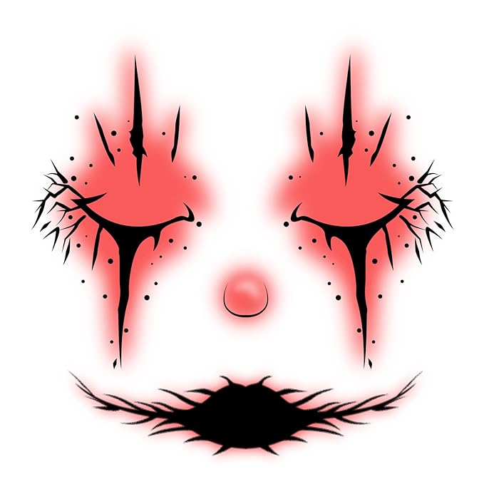 Halloween Face Tattoo, Face Tattoos with Scar & Blood Eye Design, Face Temporary Tattoo Sticker, Temporary Makeup Tattoo Stickers,Perfect for Halloween Stage Masquerade Party 8Pcs