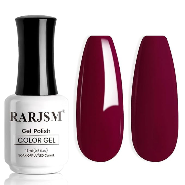 RARJSM Magenta Gel Nail Polish Creamy Fuchsia Purple Red Gelpolish 15ML 1Pc Soak off Curing Required Nail Art French Manicure Salon DIY at Home Fall Winter