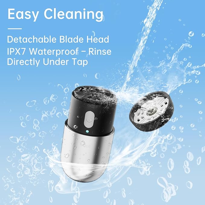 Mini Electric Shaver, Electric Razor for Men, Portable USB-C Rechargeable Waterproof Shaver, Cordless Powerful Razor for Travel, Home, Business