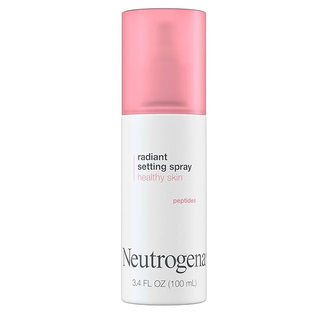 Neutrogena Healthy Skin Radiant Setting Spray, Long-Lasting Face Mist with Antioxidants & Pep-tides, Lightweight Hydrating Formula Locks Makeup for Glowing, Refreshed Skin, 3.4 fl. Oz