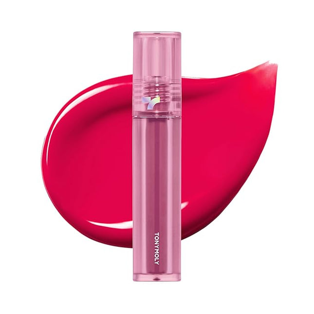 TONYMOLY Perfect Lips Shocking Lip Tint – Long Lasting Semi-Permanent Lip Stain with Shea Butter & Argan Oil, Moisturizing Lightweight Formula for Smooth Lips, N04 Pink Shocking, 0.37 fl oz