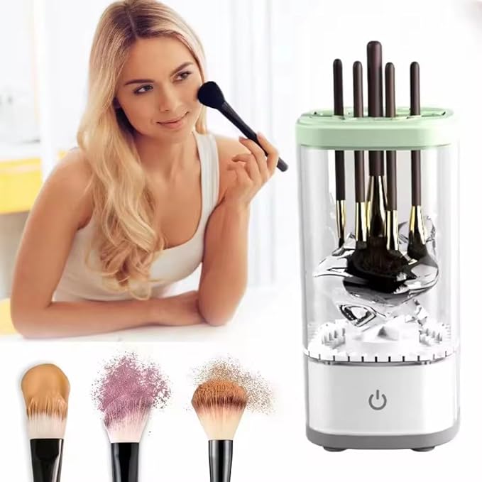 Electric Makeup Brush Cleaner Machine Ultra Fast Type-C Make Up Brush Washer Automatic Energy Saving Brush Deep Cleanser Tool Quick Efficient Clean and Dry Ultra for All Size Makeup Brush
