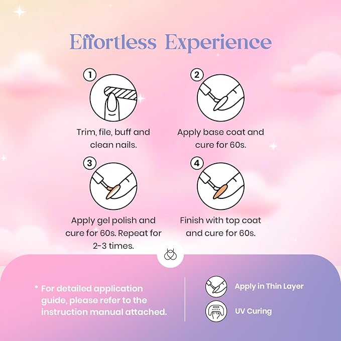 Beetles Shimmer Glitter Gel Nail Polish Set, 6 Colors Pearl Gel Polish Baby Blue Shimmer Baby Pink Glitter Purple Mermaid, Nail Drawing Soak Off Uv Led Swirl Gel Polish Shell Thread Gift for Women