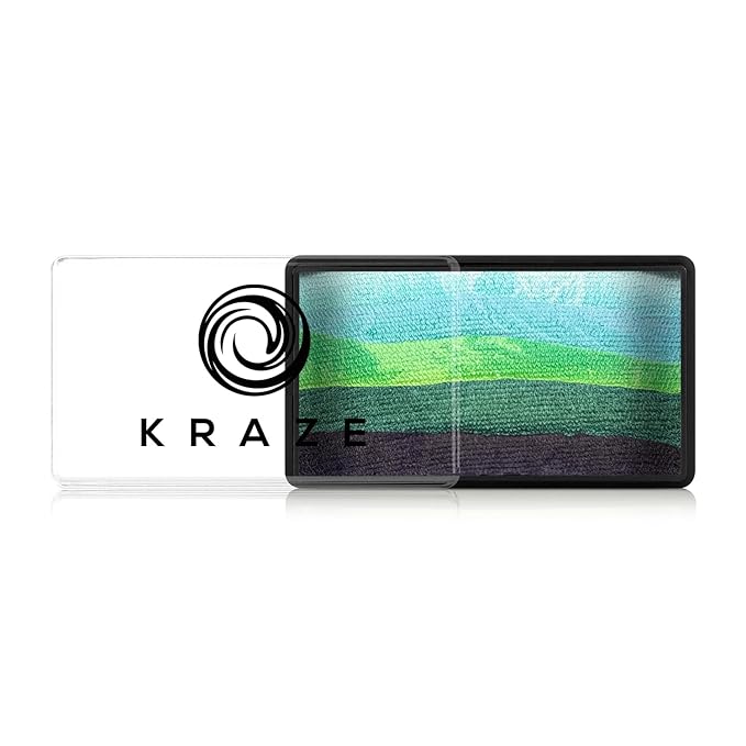 Kraze FX Dome Stroke - Spring Leaf by Linnea (25 gm), Professional 1-Stroke Split Cake, Hypoallergenic, Non-Toxic, Water Activated Face & Body Painting Makeup Supplies for Kids Safe Adults