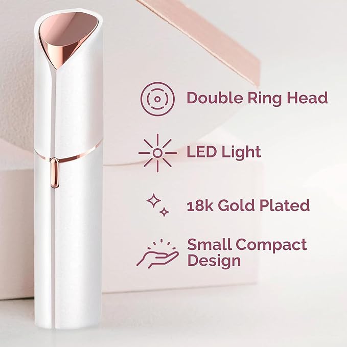 Hair Remover for Face Woman, Electric Face Shaver for Women, Hair Removal Device for Women Chin, Lip, Peach Fuzz with 2 Pc Replacement Heads, USB Rechargable
