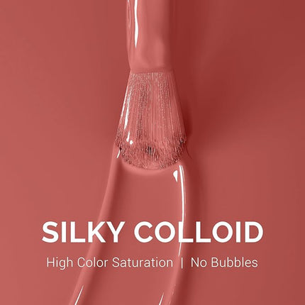 MelodySusie 0.5fl oz Red Brown Gel Nail Polish, Nails Soak Off UV LED Cinnamon Red Gel Polish Gift for Women Nail Art Manicure Salon DIY Nail Design Decoration at Home-A2617