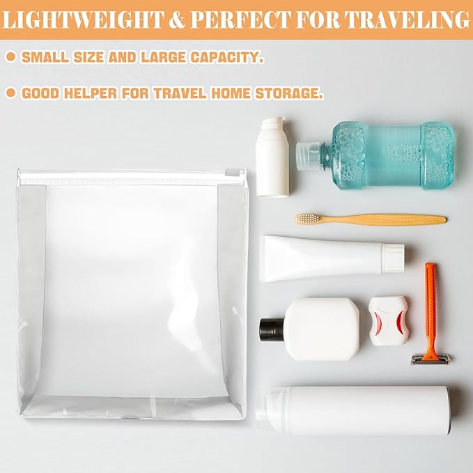 Xuniea 50 Pcs Mini Clear Makeup Bag Small Clear Zipper Pouch Travel Plastic Cosmetic Organizer Waterproof for Toiletries Swimsuit Bikini Bathing Suit(7.1'',Transparent)