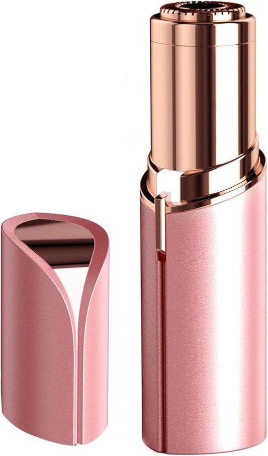 Facial Hair Removal for Women Painless Hair Remover, Waterproof Shaver Razor Hair Remover with LED Light for Face Bikini Peach Fuzz Upper Mustache Lip Chin (Rose Gold)