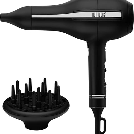 HOT TOOLS Pro Artist Black Gold Hair Dryer - Fast Drying with Even Heating for Less Damage and Dual Voltage, Travel Hair Dryer - 2000 Watts