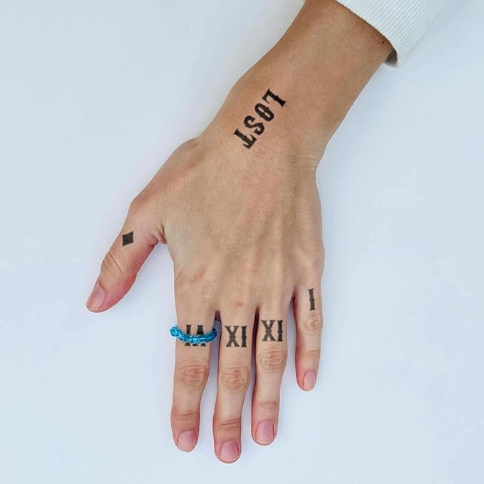 Gothic Alphabet & Roman Numerals Temporary Tattoos - Customizable Waterproof & Realistic Semi-Permanent Tattoos for Dates & Names