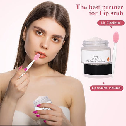 5 Pcs Lip Scrub Brush,Lip Scrubber Exfoliator,Double-Sided Silicone Lip Brush Tool for Men Women Lip Lightening, Lip Exfoliator Scrubber Tool for Dark Lips