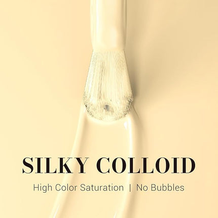 MelodySusie 15ML Milky Yellow Gel Nail Polish,Macaron Color Nails Soak Off UV LED Creamy Yellow Gel Polish Gift for Women Nail Art Manicure Salon DIY Nail Design Decoration at Home-310-A2901